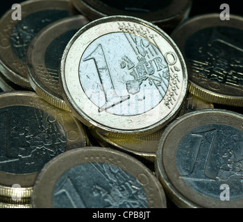 Abwertung der Währung Euro Euroabwertung Bank Abwertung inflation Stockfoto