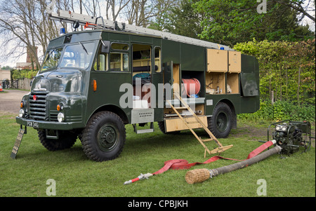 Bedford Green Goddess Feuerwehrauto bei einer Show in Essex Stockfoto