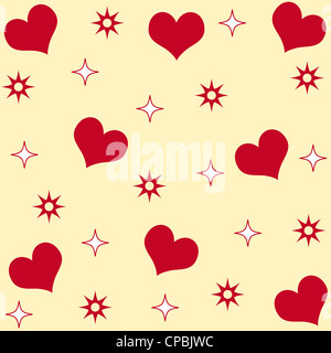 Herzen und Sterne Musterdesign Stockfoto