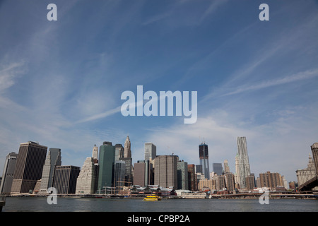 New Yorker Skyline zeigen finanziellen Bezirk von Lower Manhattan, New York City. Stockfoto