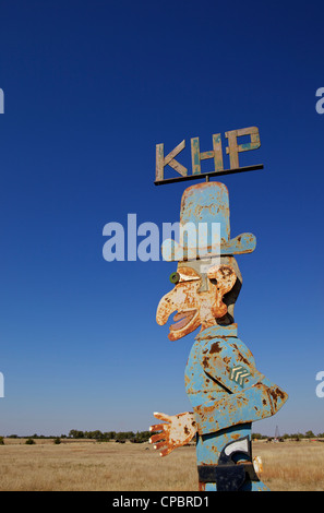 Metall-Skulptur, Highway 54, Mullinville, Kansas, USA, Stockfoto