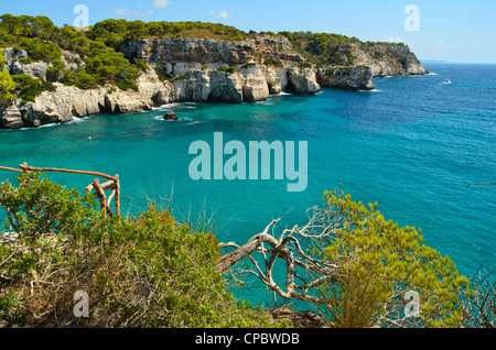 Cala Macarella auf Menorca auf den Balearen, Spanien Stockfoto