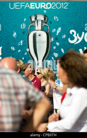 UEFA-Event, bei dem die ursprüngliche UEFA EM vorgestellt ist, Poznan, Polen Stockfoto