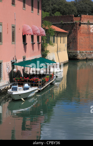 Italien Toskana Livorno Fosso Reale restaurant Stockfoto