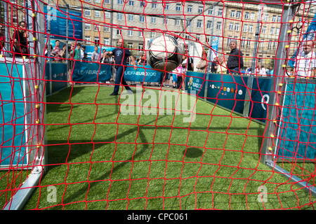 UEFA-Event, bei dem die ursprüngliche UEFA EM vorgestellt ist, Poznan, Polen Stockfoto