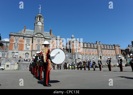 Band der Royal Marines bei Britannia Royal Naval College Dartmouth UK Stockfoto