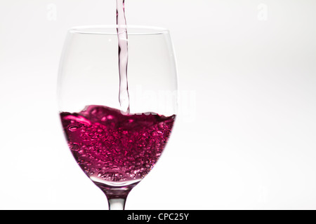 Glas Wein abgefüllt Stockfoto