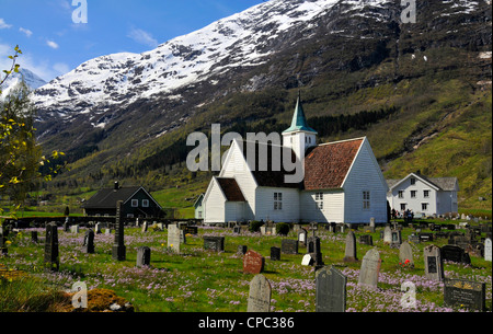 Die alte Kirche in Olden, Norwegen Stockfoto