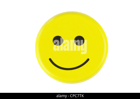Emoticon auf weißem Hintergrund Stockfoto
