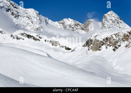 Skitouren im Nationalpark Gran Paradiso Stockfoto