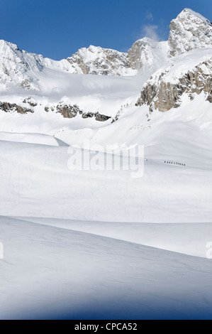 Skitouren im Nationalpark Gran Paradiso Stockfoto