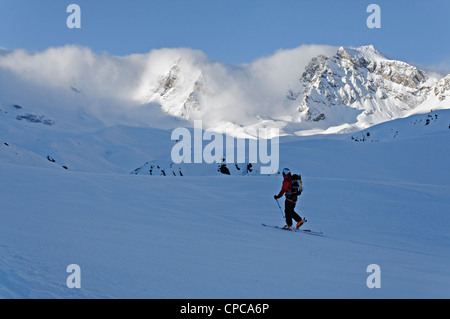 Skitouren im Nationalpark Gran Paradiso Stockfoto