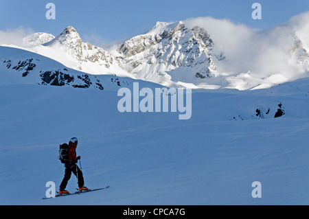 Skitouren im Nationalpark Gran Paradiso Stockfoto