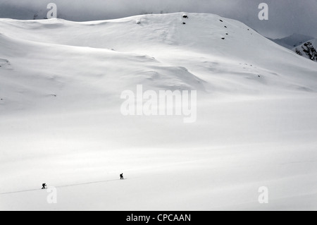 Skitouren im Nationalpark Gran Paradiso Stockfoto