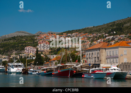 Boote im Hafen Gruz Bezirk Stadt Dubrovnik Dalmatien Kroatien Europa Stockfoto