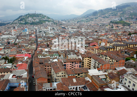 Blick über die Altstadt von Quito, Ecuador Stockfoto