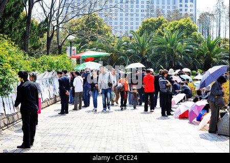 Der Heiratsmarkt in Peoples Park, Shanghai. Stockfoto