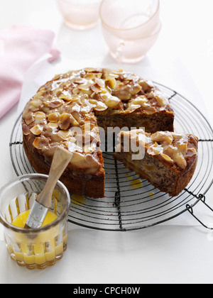 Mandel-Tarte mit butter Stockfoto