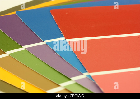 Farben der Farbe Chips nebeneinander Stockfoto