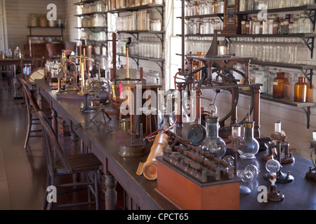 Thomas Edisons Labor zog aus Menlo Park, New Jersey nach Greenfield Village, Dearborn, Michigan, USA Stockfoto