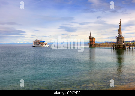 Abend, Hafen, Konstanz, Baden-Württemberg, Deutschland Stockfoto