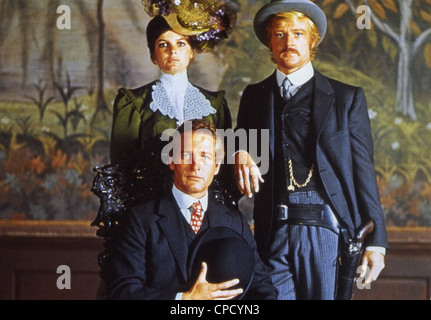 BUTCH CASSIDY und das SUNDANCE KID 1969 TCF Film mit Paul Newman (Butch), Katharine Ross (Etta) neben Robert Redford(Sundance) Stockfoto