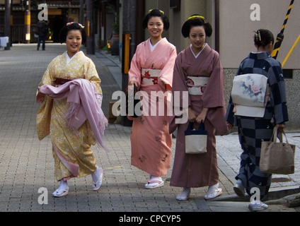 Gion Bezirk von Kyoto, Kyoto, wo die Mehrheit der Geisha und Geiko Handel abgewickelt wird, Honshu, Japan Stockfoto