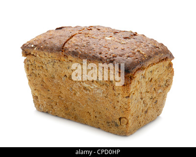 Vollkorn Brot auf weißem Hintergrund Stockfoto