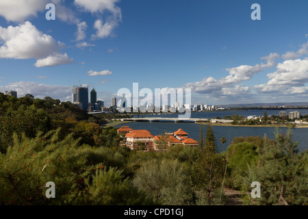 Blick über Perth City vom Kings Park Stockfoto