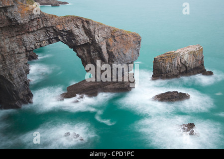 Grüne Brücke von Wales, Pembrokeshire, Wales, Vereinigtes Königreich, Europa Stockfoto