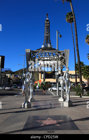 Silber-vier Damen von Hollywood Pavillon, Hollywood Walk of Fame, Hollywood Boulevard, Hollywood, Los Angeles, Kalifornien, USA Stockfoto