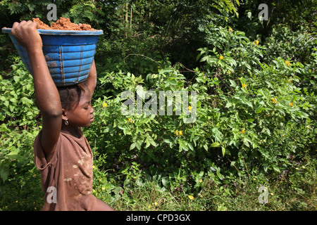 Afrikanische Kind auf dem Lande, Tori, Benin, Westafrika, Afrika Stockfoto
