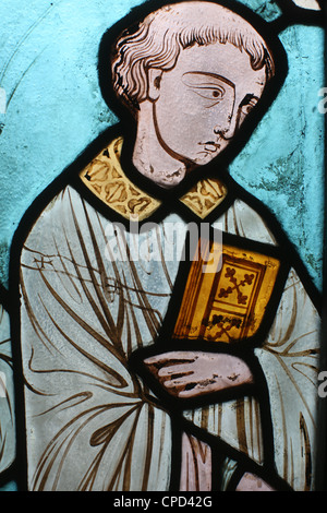 Glasfenster in der Kathedrale von Notre-Dame de Paris Kreuzgang, Paris, Frankreich, Europa Stockfoto