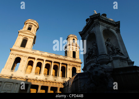 St. Sulpice Basilika, Paris, Frankreich, Europa Stockfoto