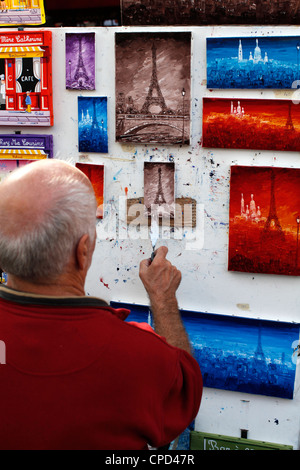 Maler an der Place du Tertre, Montmartre, Paris, Frankreich, Europa Stockfoto