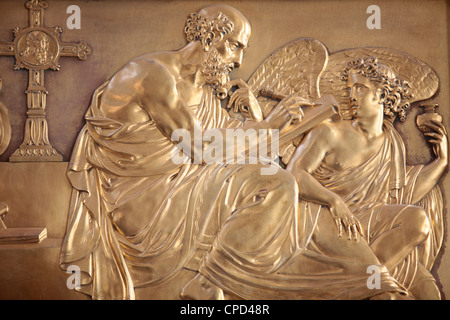 Skulptur, darstellen von St. Matthäus, Saint-Louis des Invalides Kirche, Paris, Frankreich, Europa Stockfoto