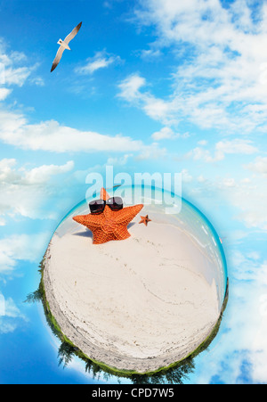 Beach holiday background with microworld, taken in Cayo Coco, cuba. Stockfoto
