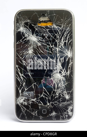 iPhone mit gebrochene Glas Stockfoto