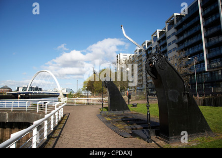 Lancefield Kai Wohnungen im sanierten Fluss Clyde Finnieston Glasgow Schottland, Vereinigtes Königreich Stockfoto