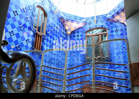 Zentraler Lichtschacht, Casa Batllo, Barcelona, Spanien Stockfoto