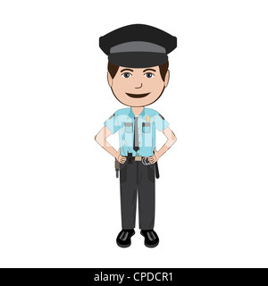 Illustration von Polizeibeamten in weißen Hintergrund isoliert. Stockfoto