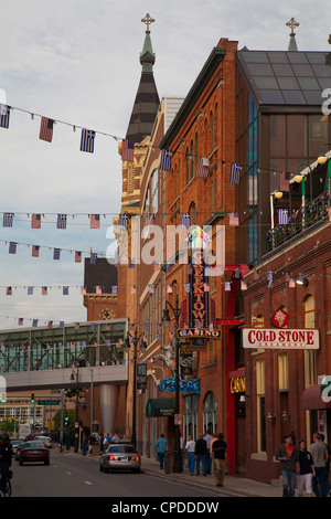 Greektown Nachtleben, Detroit, Michigan Stockfoto