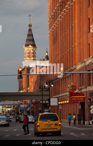Greektown Nachtleben, Detroit, Michigan Stockfoto
