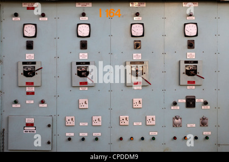 Frontplatten der elektrischen Schaltanlagen Stockfoto