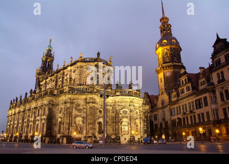 Hofkirche und Schloss, Dresden, Sachsen, Deutschland, Europa Stockfoto