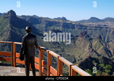 Statue am Artenara, Gran Canaria, Kanarische Inseln, Spanien, Europa Stockfoto