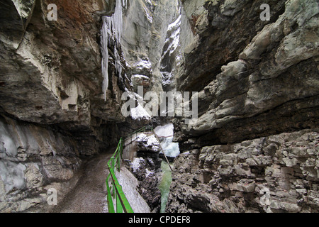 Schlucht Breitachklamm im Winter, Oberstdorf, Allgäu-Alpen, Bayern, Deutschland, Europa Stockfoto