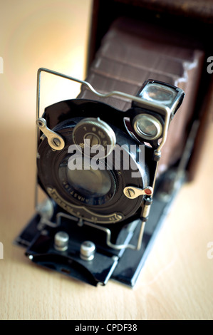 Antike Foth platte Kamera, Modell 1931 in Deutschland hergestellt, mit Leder Balg Stockfoto