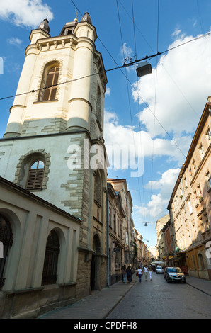 LVIV, UKRAINE - Mai 10: Virmensjka (Armenisch) Straße am 10. Mai 2012 in Lwiw, Ukraine Stockfoto