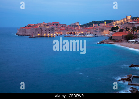 Blick auf die Altstadt Stadt in den frühen Morgenstunden, Dubrovnik, Kroatien, Europa Stockfoto